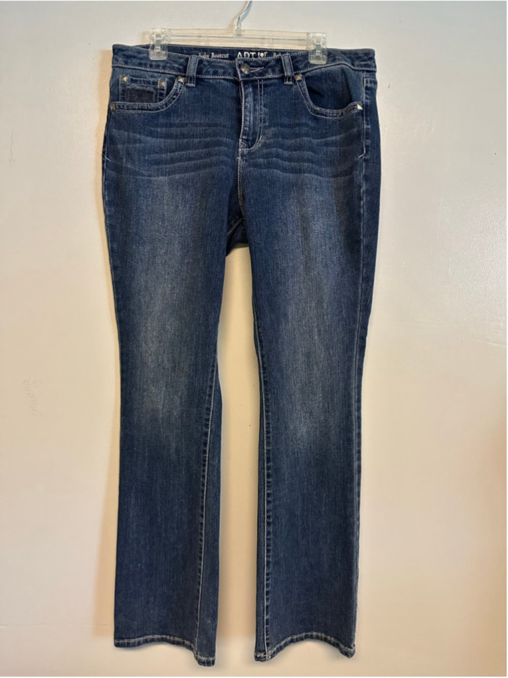 Apt. 9 Baby Bootcut Jeans Size 14 Blue Rhinestone Y2K